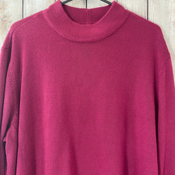 Appleseeds Dark Pink Lightweight Mock Turtleneck Sweater 3X New - Picture 2 of 5